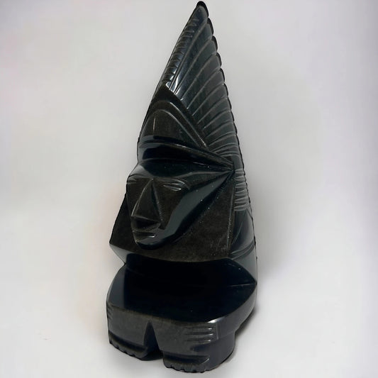 Vintage 1960s Aztec Obsidian Statue