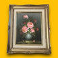 Vintage 1970s Floral Art Gilt Oil Painting