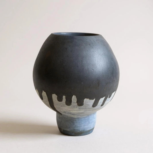 Mid Century Vintage Studio Pottery by Averil Ainley Glazed Drip Brutalist Vase