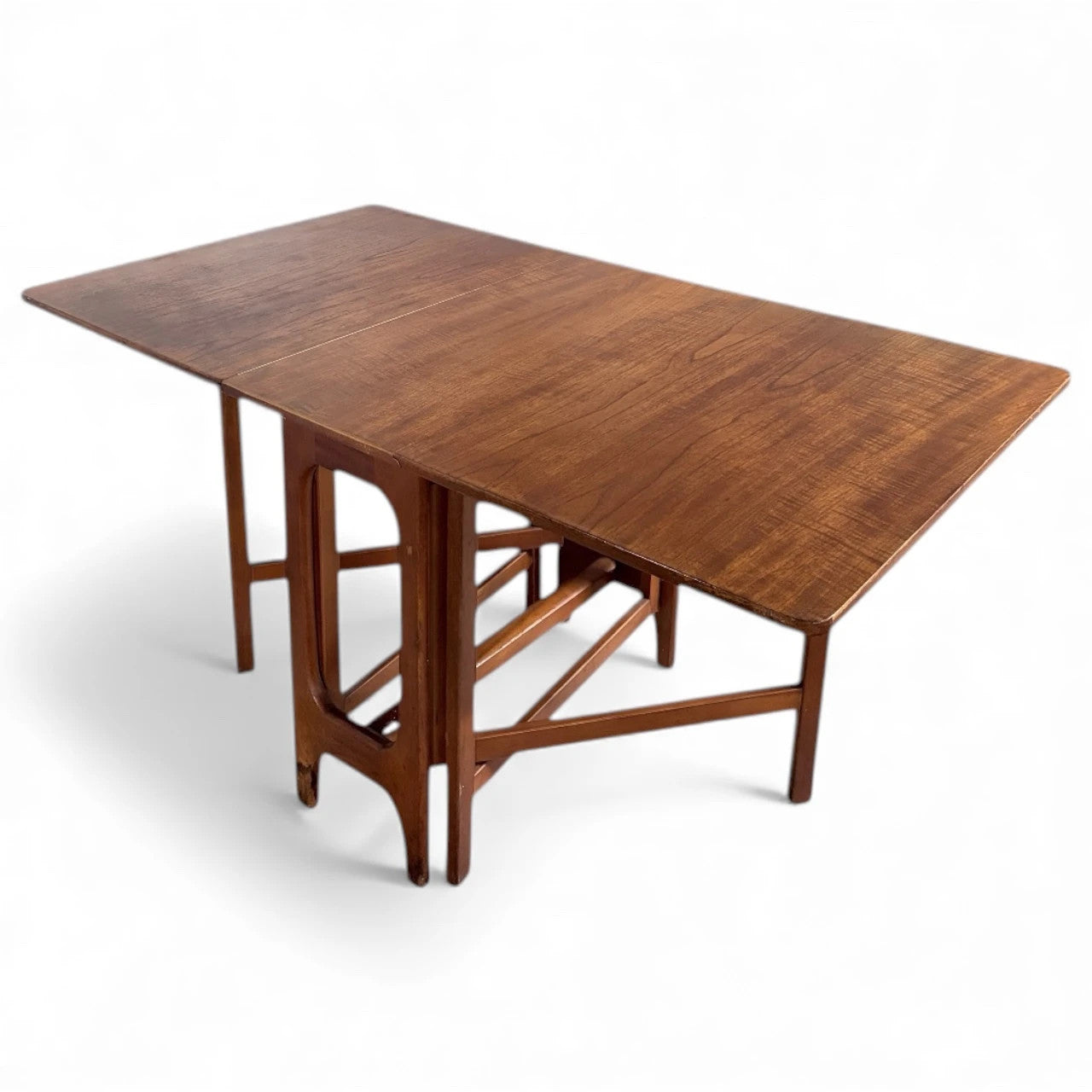 McIntosh Teak Drop-Leaf Dining Table – Mid-Century Modern Fold-Out Table