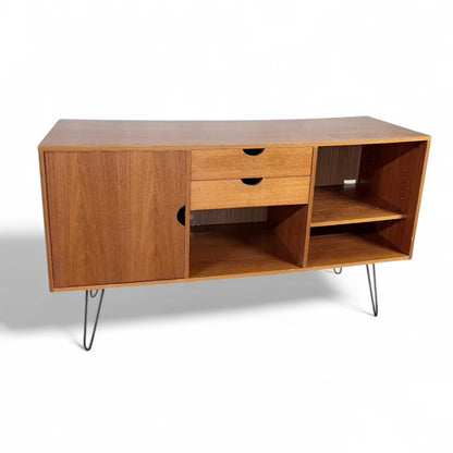 Swedish Mid-Century Teak Sideboard | 1960s Modern Credenza on Hairpin Legs