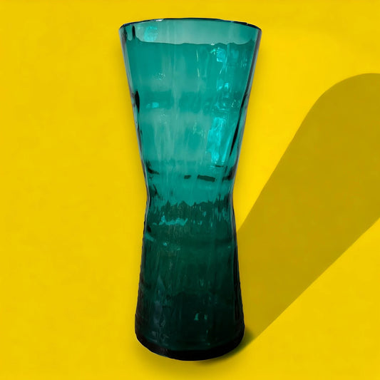 Mid Century Scandinavian Turquoise Glass Vase