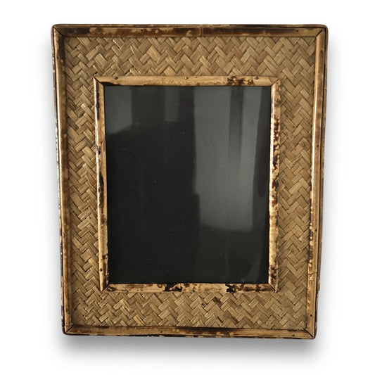 Vintage 1970s Tortoiseshell Bamboo Picture Frame