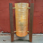 Mid Century Orange Fibreglass & Teak Rocket Table Lamp