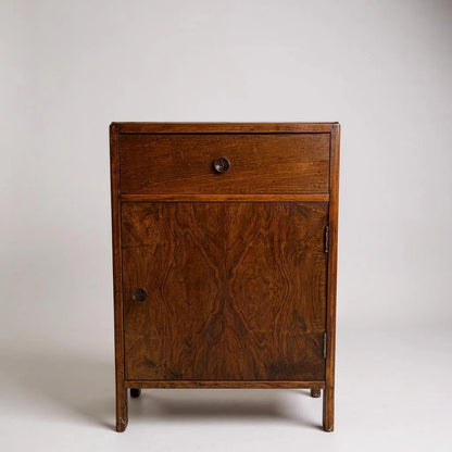 Vintage CC41 Art Deco Walnut Bedside Cabinet