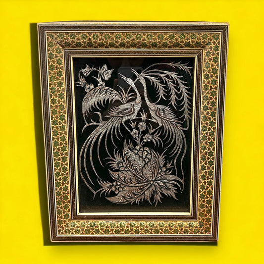 Vintage 1950s Persian mosaic copper art