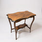 Antique Rustic French Side Table – Scalloped Edge & Cabriole Legs