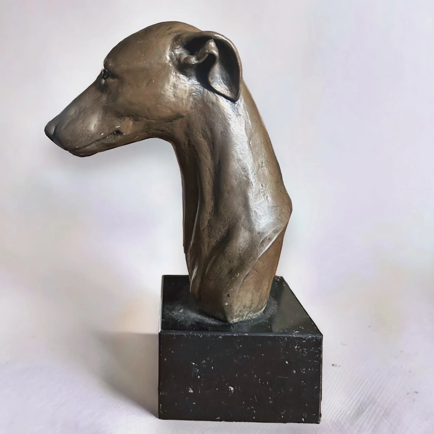 Mid Century Whippet Dog Bust Statue