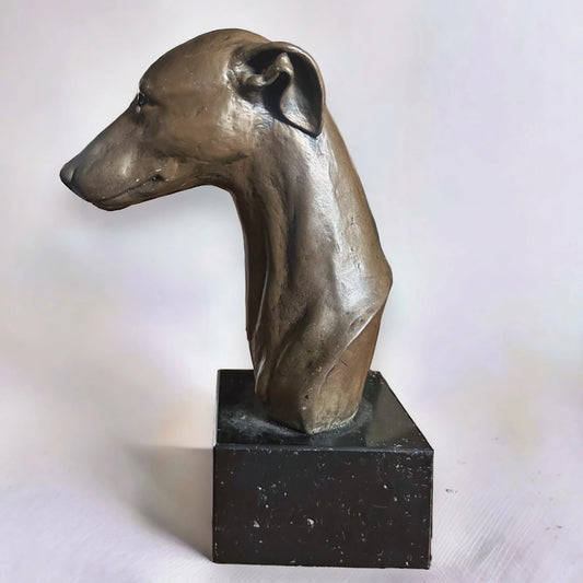 Mid Century Whippet Dog Bust Statue
