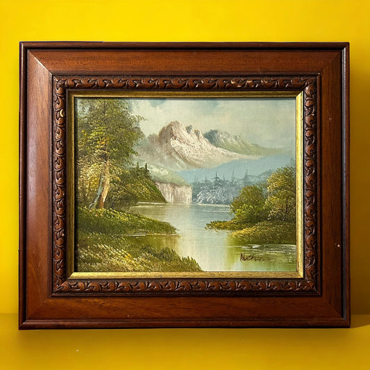 Vintage 1960s Nature Landscape Oil Painting