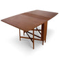 Vintage Teak Dining Table - Mid Century Folding Drop Leaf Table With Elegant Tapered Legs