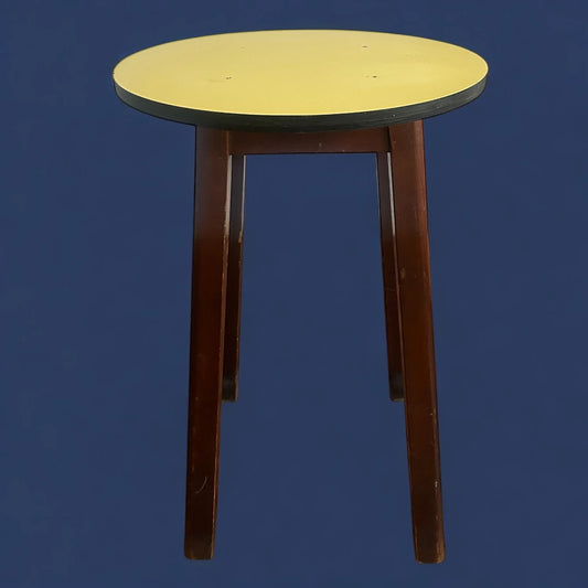 Mid Century Yellow Formica Round Table