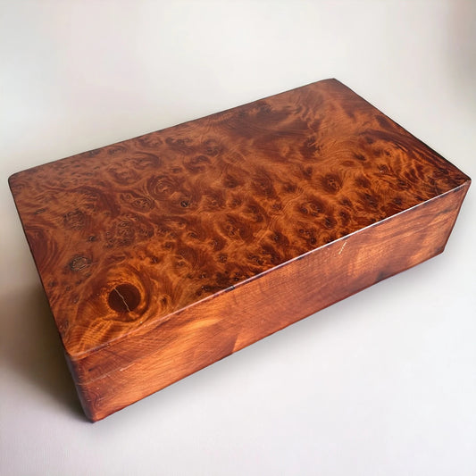 Vintage 1960s Burr Wood Jewellery Box