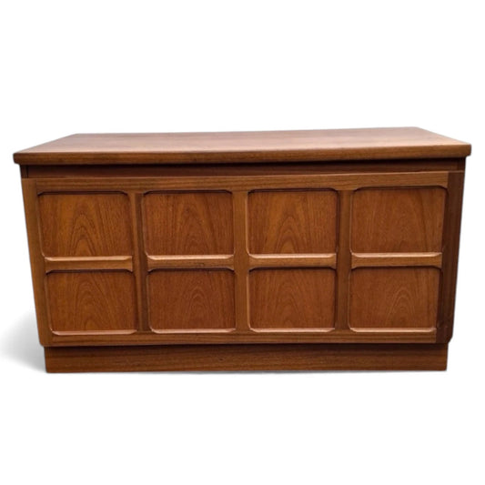 Vintage Drop-Front Cabinet – Mid-Century Modern Teak Wall Cabinet & Desk Unit