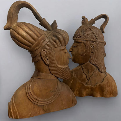 Mid Century Carved Wood Turkish Bookends