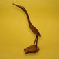 Mid Century Crane Carved Wood Sculpture
