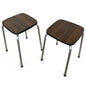 Mid Century Modern Belgian Formica and Chrome Pair of Table Stools