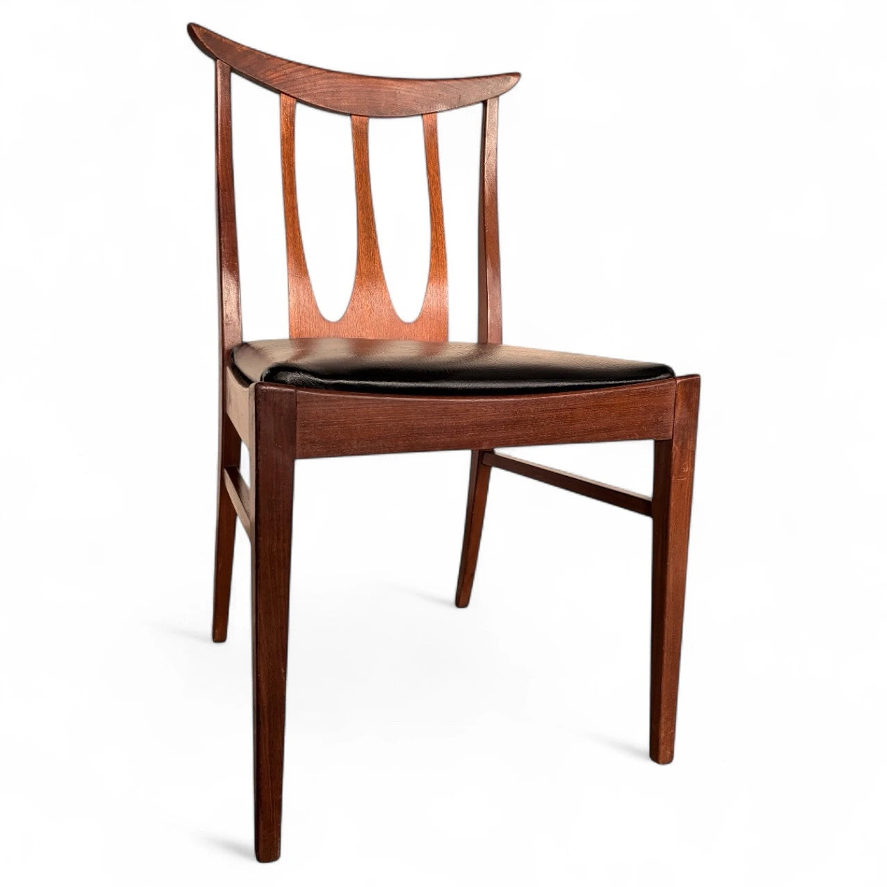 Vintage G Plan Brasilia Dining Chair – Mid-Century Teak & Black Vinyl