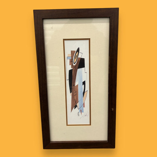 Vintage 1980s Alfred A Gockel Abstract Framed Art