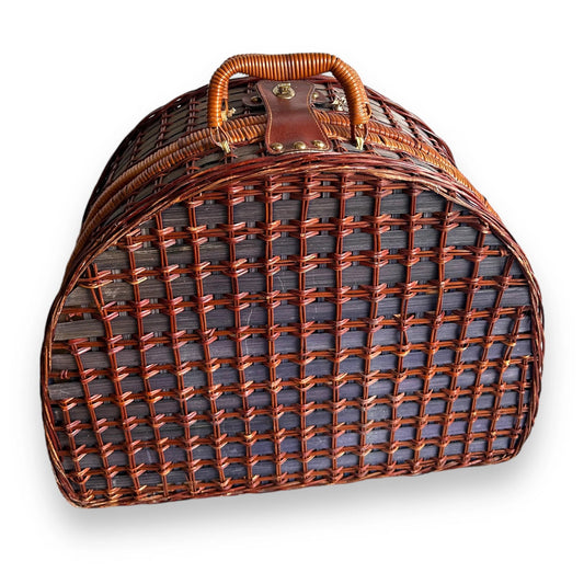 Mid century wicker picnic basket