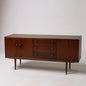 Mid Century Rosewood Effect Sideboard, Retro Credenza with Drawers and Cupboards