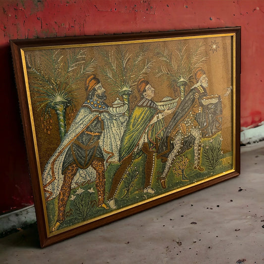 Vintage 1960s The Three Wise Men Italian Framed Picture