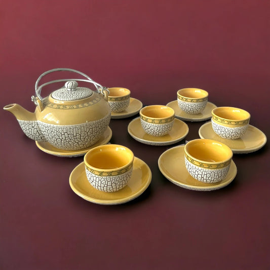 Vintage 1970s Vietnamese Eggshell Teapot Set
