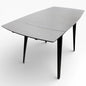 Extendable Dining Table – White Formica Top with Black Legs | Mid-Century Vintage Design
