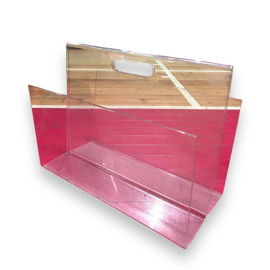 Mid century transparent magazine rack