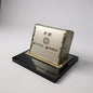 Mid Century modern brass and chrome perpetual desk calendar