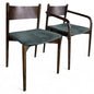 Pair of Mid-Century Modern Dark Wood Dining Chairs – Danish Style