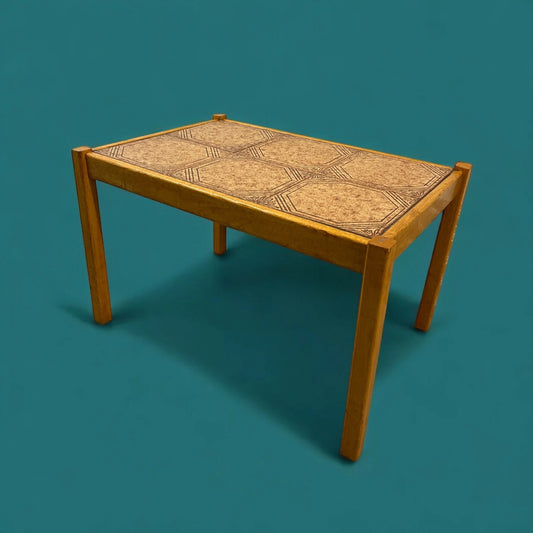 Mid Century Teak Tile Side Table