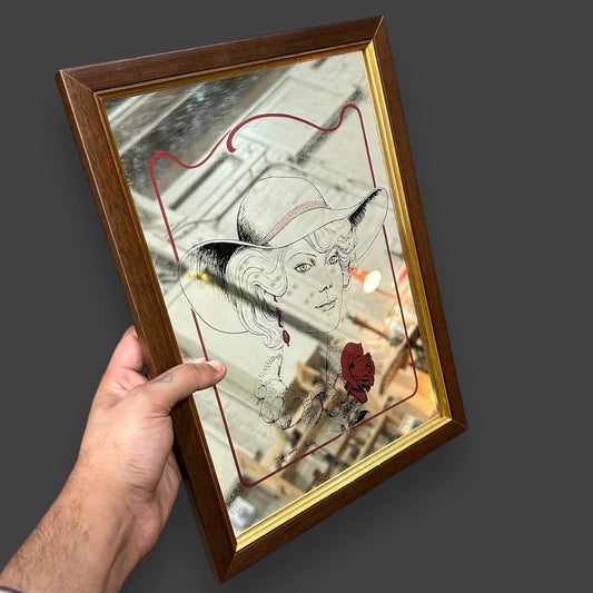 Vintage 1960s Art Deco Lady Mirror