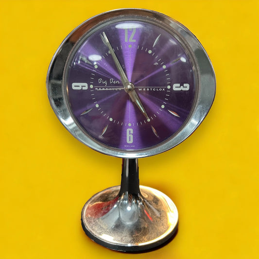 Mid Century Purple Westclox Alarm Clock