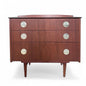 Mid-Century Chest of Drawers | Teak Veneer with Brass Handles | Danish Style