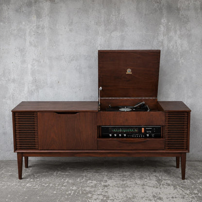Mid Century Dynatron Transpower SRX26 Walnut Radiogram Record Player & Stereo Console