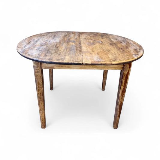 Rustic Distressed Extending Dining Table | Vintage Farmhouse Drop-Leaf Table