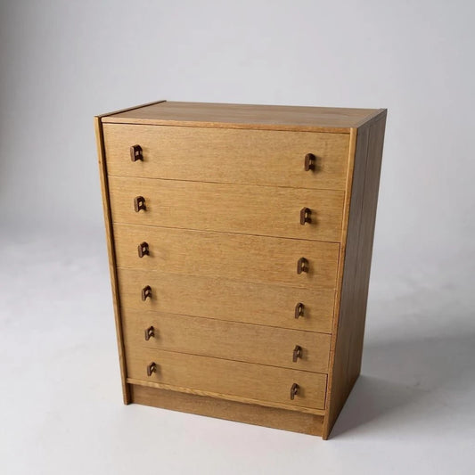 Mid Century Modern Oak Wood Chest of Drawers by Stag Furniture