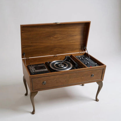 Vintage Ambassador Radiogram in Teak | 1970s Stereo Turntable, Cassette & Tuner