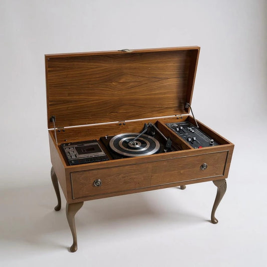 Vintage Ambassador Radiogram in Teak | 1970s Stereo Turntable, Cassette & Tuner