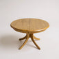 Mid-Century Modern Blonde Wood Extending Pedestal Round Dining Table