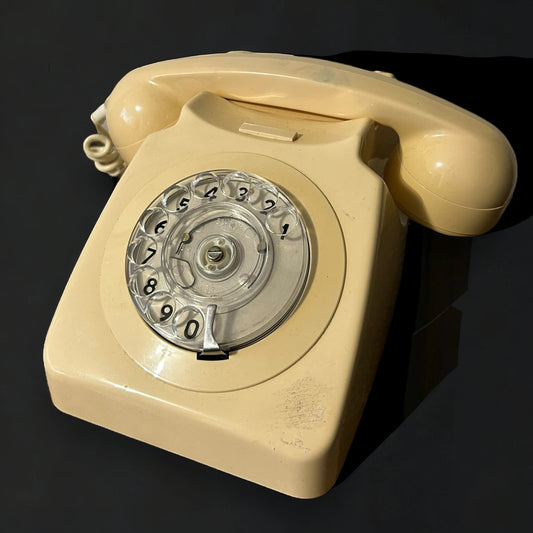 Mid Century Cream Rotary Telephone