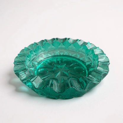 Mid Century Modern Green Glass Ashtray