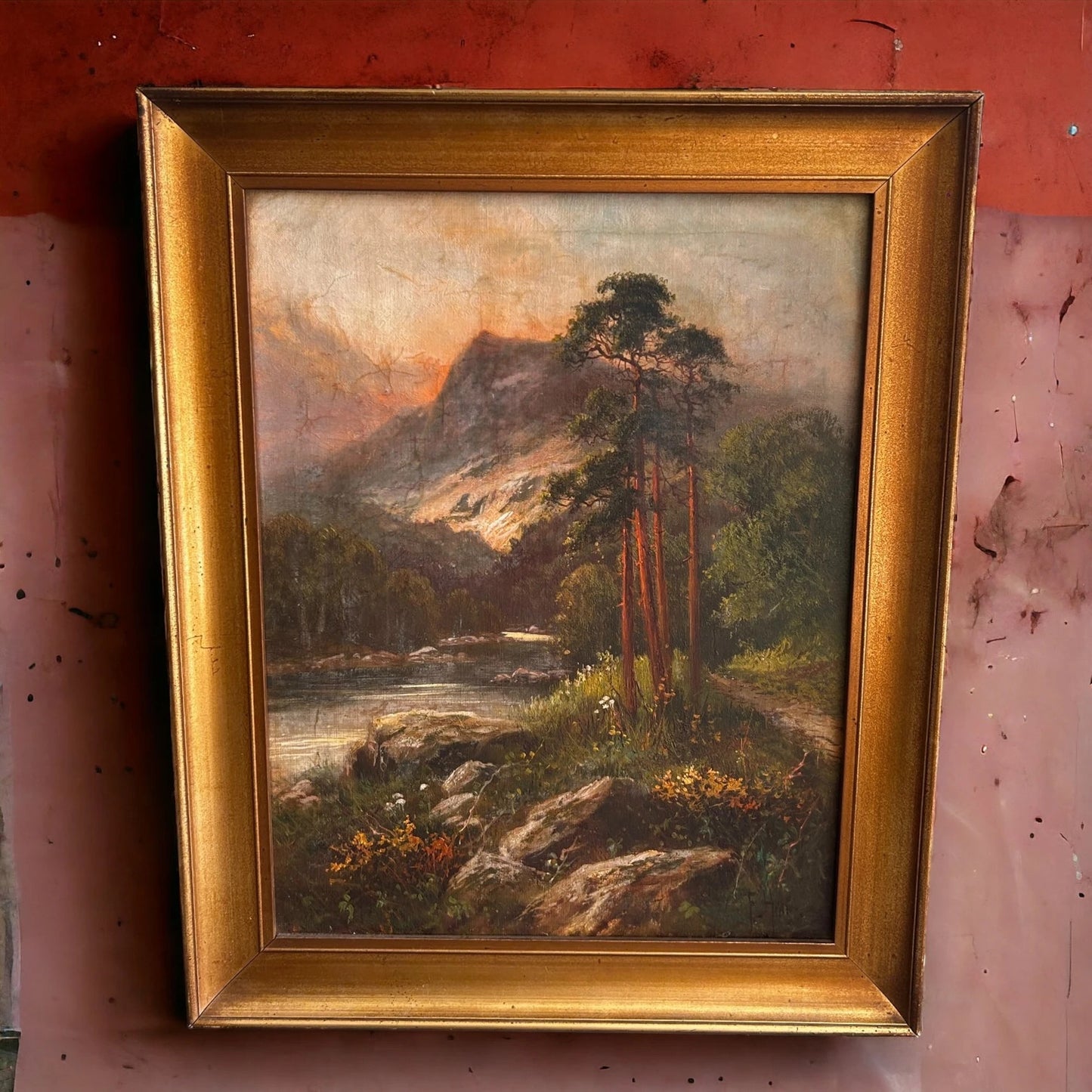 Vintage 1920s Frank Hider Victoria Era Nature Oil Painting