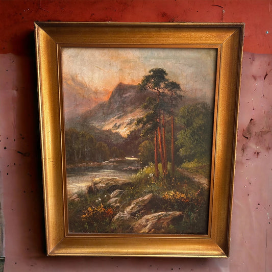 Vintage 1920s Frank Hider Victoria Era Nature Oil Painting