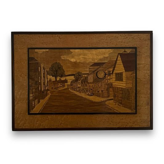 Mid Century Marquetry Wood Picture