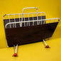 Mid century atomic and wood magazine rack