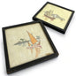 Mid Century Japanese Boats Handpainted Silk Paintings