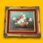 Vintage 1970s Floral Art Gilt Painting