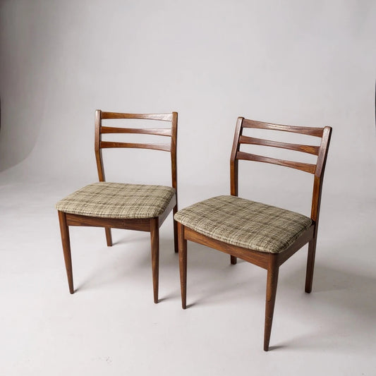 Pair of G Plan Mid Century Modern Dining Chairs – Low Back Horizontal Slat Chairs